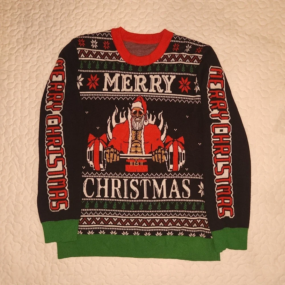 Muscle Santa Sweater Buff Weightlifting Sexy Bodybuilder Gym Goals men women
